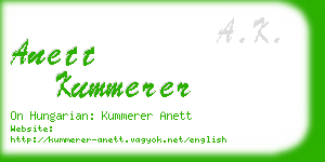 anett kummerer business card